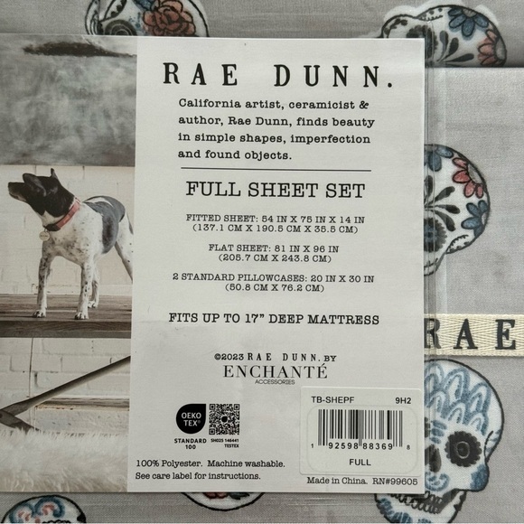 Rae Dunn‎ Full Sheet Set Sugar Skull Day of the Dead Halloween - Picture 4 of 5